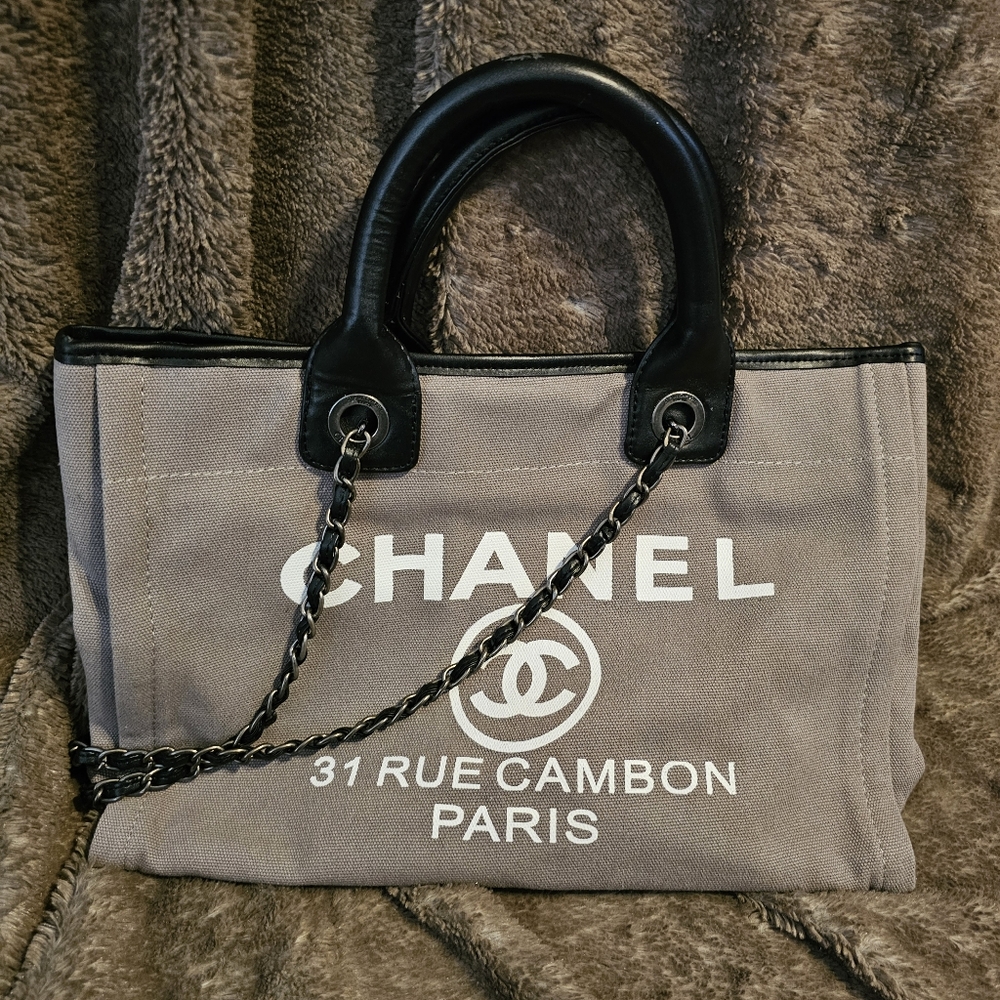 Chanel Tan Canvas Tote Bag - Picture 5 of 15
